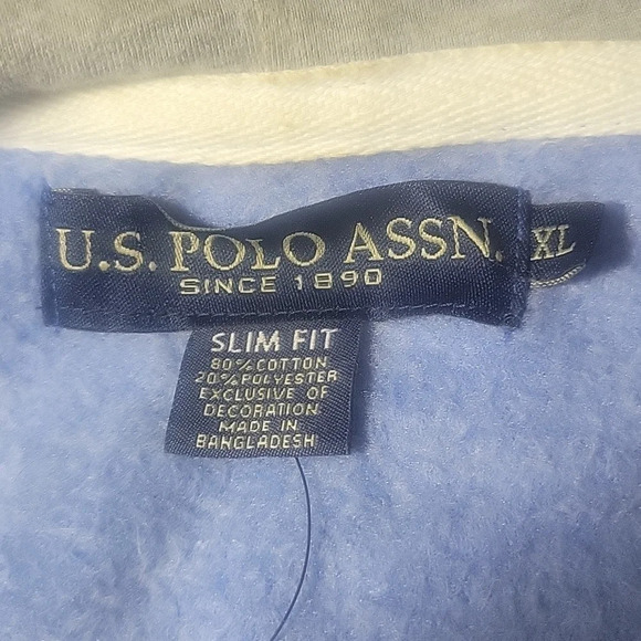 US POLO ASSN. Blue and Gray Zip Up Hoodie Jacket XL - Picture 8 of 9